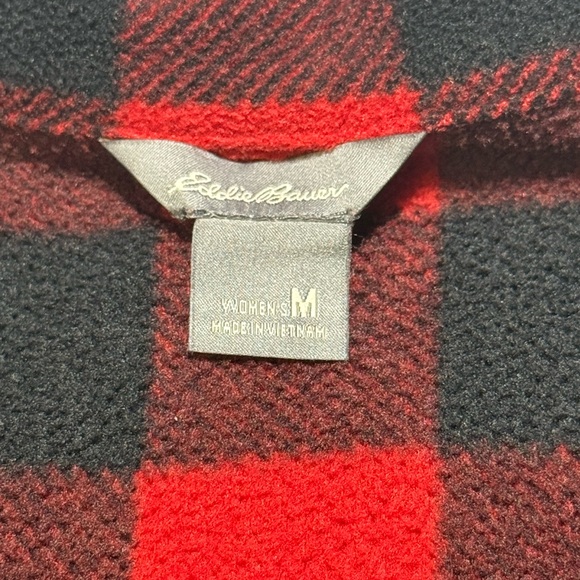 Eddie Bauer Red and Black Plaid Pullover - Picture 2 of 6